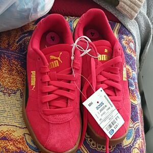 Puma Bold Red Sneakers with Yellow Accents